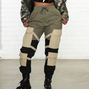 Block it out cargo joggers- Olive/Combo